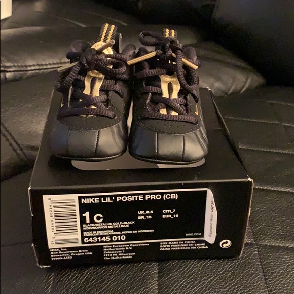 nike little posite pro metallic gold